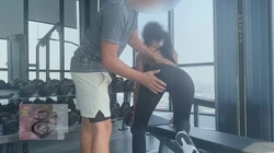 健身私教的单独训练  肥臀细腰后入真舒服
