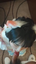 粉蓝女仆口交