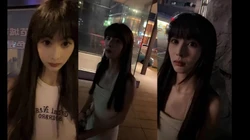 搭讪校花女神 极品的邂逅完去吃夜宵