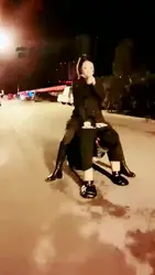 深夜 户外遛狗骑大马 爽
