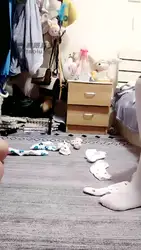白色及膝袜 日常 蹂躏我的男友奴