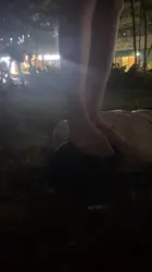 夜晚小树林骑马训狗