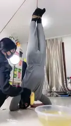 美离子 全体重倒吊