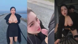 大奶骚母狗公园大胆露出性瘾发作直接在海边开炮