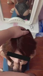 06女大镜前跪地口交毒龙后入